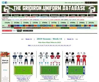 Gridiron-Uniforms.com(The Gridiron Uniform Database) Screenshot