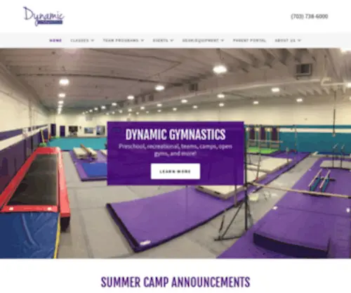 Griffingymnastics.com(Dynamic Gymnastics) Screenshot