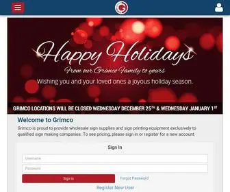 Grimco.com(Grimco is a national sign supply company) Screenshot