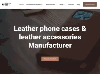 Gritleather.com(Leather Phone Cases & Leather Accessories Manufacturer) Screenshot