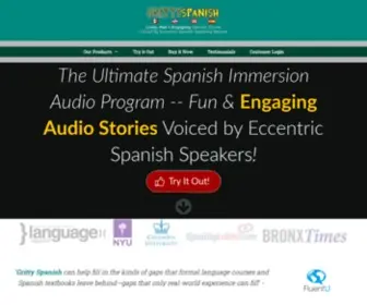 Grittyspanish.com(Spanish Immersion with Fun Spanish Learning Audios From The Street) Screenshot