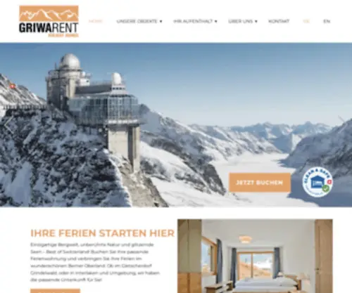 Griwarent.ch(Apartments für Ferien in Grindelwald und Interlaken) Screenshot