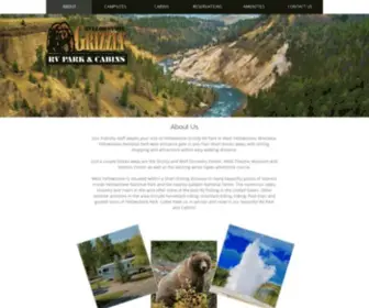 Grizzlyrv.com(Yellowstone Grizzly RV Park and Cabins) Screenshot