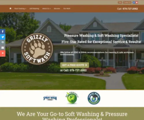 Grizzlysoftwash.com(Roof Cleaning and House Washing in Canton) Screenshot