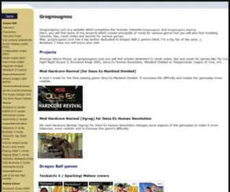Grognougnou.com(A website about my projects (which are mainly mods and cheat codes for various video games)) Screenshot