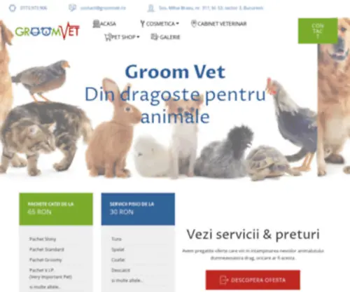Groomvet.ro(Cabinet veterinar medical si chirurgical) Screenshot