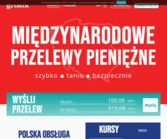 Grosik.com(Przelewy pieniężne do Polski) Screenshot