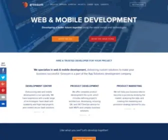 Grossum.com(Grossum provides high quality web and mobile development outsourcing services) Screenshot