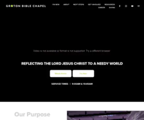 Grotonbiblechapel.org(We're dedicated to reflecting Jesus Christ to a world) Screenshot
