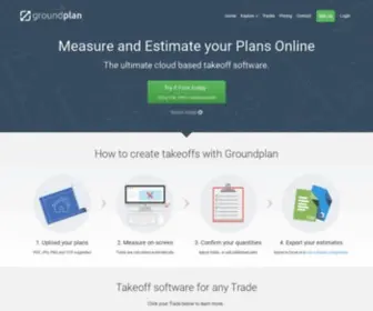 Groundplan.com(Cloud Based Estimating & Takeoff Software for the Trades) Screenshot