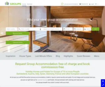 Groups.ch(Gruppenhäuser Gruppenunterkünfte sowie Seminarhäuser und Hotels für Gruppen) Screenshot