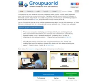 Groupworld.net(Powerful, cost-effective, secure web conferencing and online tutoring software) Screenshot