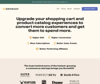 Growaov.com(Increase average order value) Screenshot