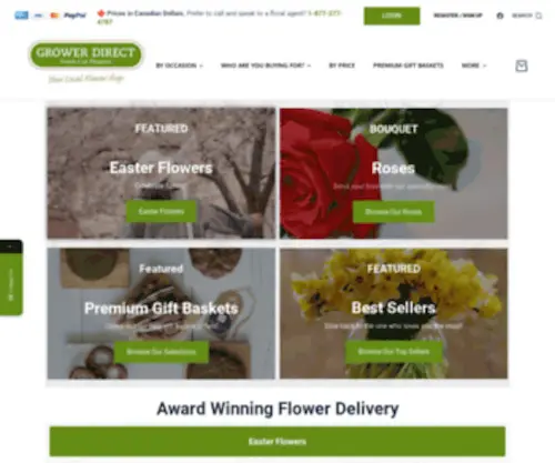 Grower.com(Canada Flower Delivery & Local Florists by Grower Direct) Screenshot