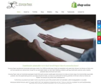 Growingpaper.co.za(Handmade plantable recycled Seed Paper Sheets manufacturer) Screenshot