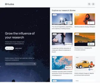 Growkudos.com(Growing the influence of research) Screenshot