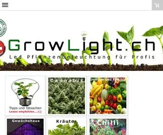 Growlight.ch(LED PFLANZENBELEUCHTUNG UND PFLANZENLAMPEN IN EUREM GROW LIGHT SHOP) Screenshot