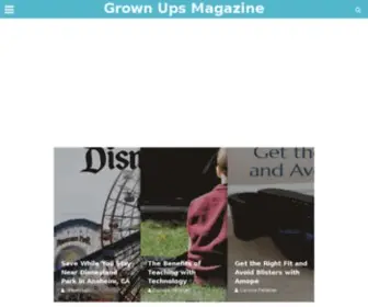 Grownupsmag.com(Free digital magazine for grownups who live or work with kids) Screenshot