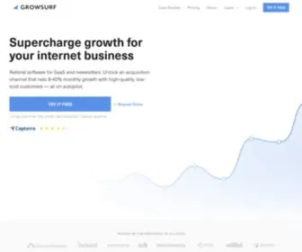 Growsurf.com(Referral Software for SaaS & Newsletters) Screenshot