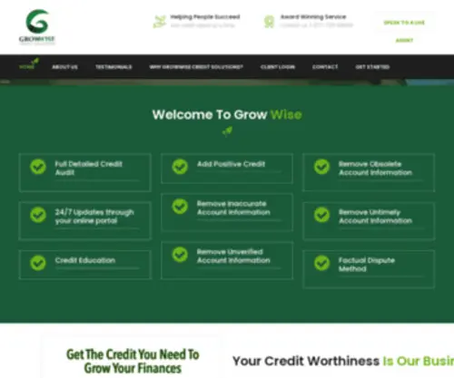 Growwisecredit.com(FinanceSolutions) Screenshot