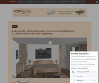 Gruber-Moebel.de(Zirbenbett, Arvenbett, Zirbenholz, Zirbenholz Schlafzimmer) Screenshot