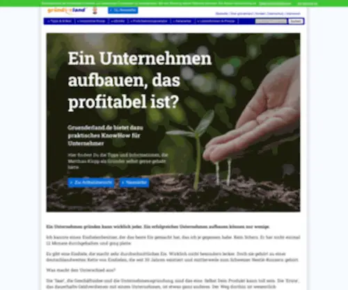 Gruenderland.de(Geschäftsidee) Screenshot