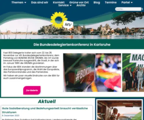 Gruene-MV.de(BÜNDNIS 90/DIE GRÜNEN in Mecklenburg) Screenshot