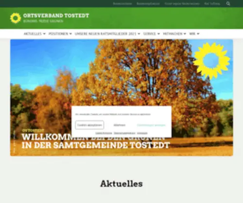 Gruene-Tostedt.de(Willkommen bei den Grünen der Samtgemeinde Tostedt) Screenshot