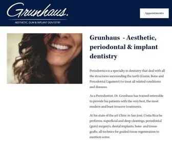 Grunhausdental.com(Aesthetic, periodontal & implant dentistry in Costa Rica) Screenshot