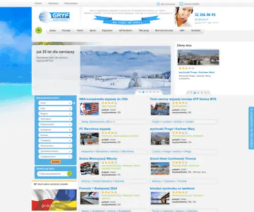GRYFtravel.pl(Wycieczki, narty, wyjazdy integracyjne i sportowe | Biuro Podróży GRYF) Screenshot