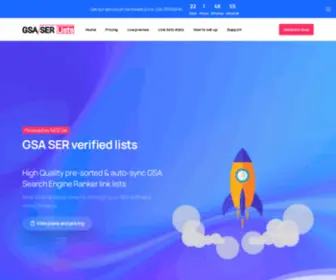 Gsaserlists.com(GSA SER verified lists) Screenshot