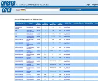 GSD-DB.org(Largest PROFIBUS GSD (General Station Description)) Screenshot