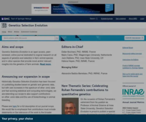 Gsejournal.org(Genetics Selection Evolution) Screenshot