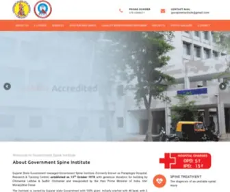 Gsiahmedabad.org(Government (CL&SC) Spine Institute) Screenshot