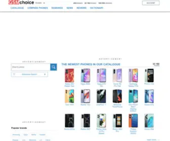 GSMchoice.com(The biggest mobile phones catalogue) Screenshot