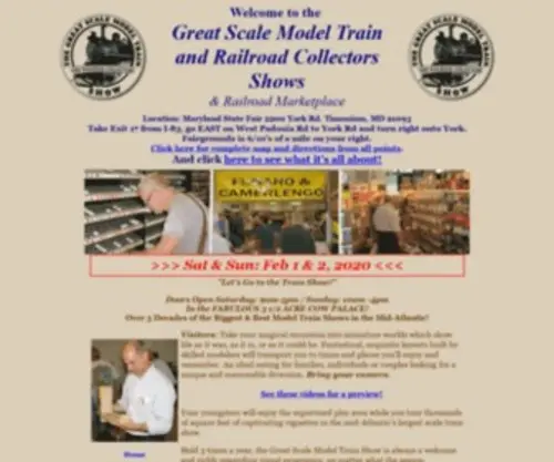 GSMTS.com(HOME PAGE of THE GREAT SCALE MODEL TRAIN SHOWS) Screenshot