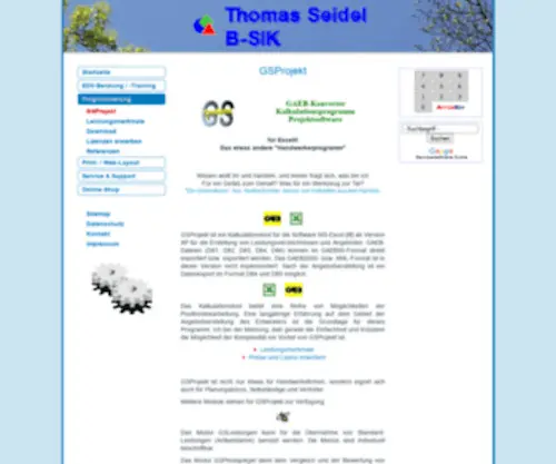 GSprojekt.de(Website von Thomas Seidel) Screenshot