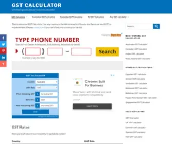 GStcalculator.net(This is universal free online GST Calculator for any country where Goods and Services tax (GST)) Screenshot