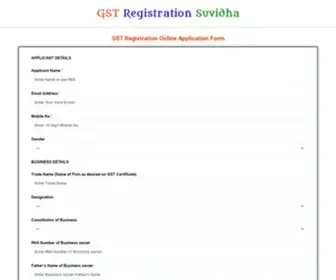 GStregistrationsuvidha.com(Apply for Online GST Registration Application. You can also email us on) Screenshot