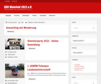 GSV-Bielefeld.de(Offizielle Webseite des GSV Bielefeld von 1912 e.V) Screenshot