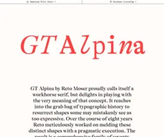 GT-Alpina.com(Download Free Trial Fonts) Screenshot