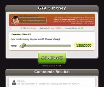 Gta5Onlinemoneycheat.com(GTA 5 Online Money Hack) Screenshot