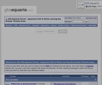 Gtaaquaria.com(The Greater Toronto Area Aquaria forum) Screenshot