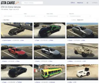 Gtacars.net(GTA 5 & Online Vehicle Catalogue) Screenshot