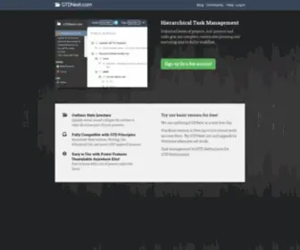 GTdnext.com(Getting Things Done Online Web Application) Screenshot