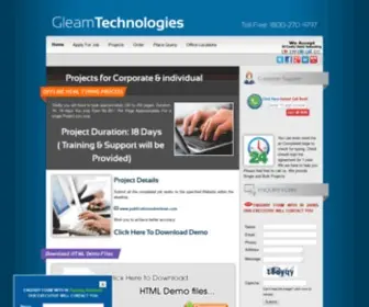Gtechhtml.com(Gleam Technologies Neyveli Projects) Screenshot