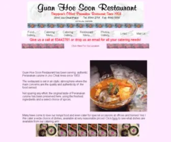 Guanhoesoon.com(Peranakan Restaurant) Screenshot