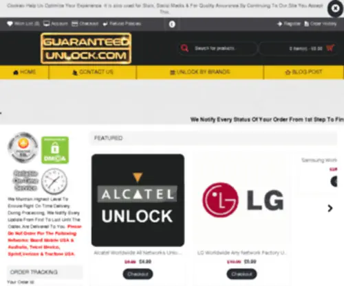 Guaranteedunlock.com(Mobile Network Unlocking) Screenshot