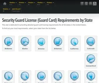 Guardcardeducation.com(Security Guard License (Guard Card) Requirements by State) Screenshot