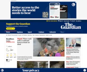 Guardian.co.uk(News, sport and opinion from the Guardian's Europe edition) Screenshot